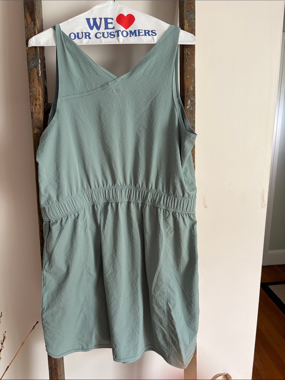 RBX Sage Green Drawstring Sleeveless Dress - Picture 4 of 4